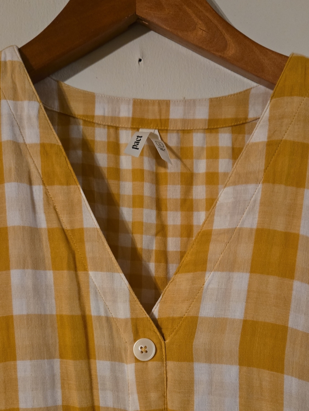 Pact Yellow and White Gingham Midi Dress - Picture 3 of 4